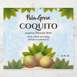 Coquito Coconut Tropical Fruit Liquor Bottle Label Zazzle