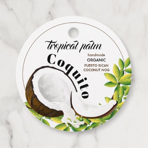 Coquito Coconut Tropical Holiday Drink Favor Tags