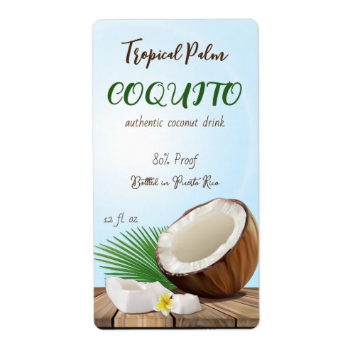 Coquito Coconut Tropical Label