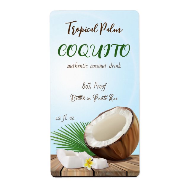Coquito Coconut Tropical Label (Front)