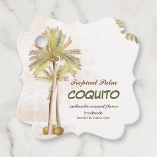 Coquito Coconut Tropical Palm Favor Tags