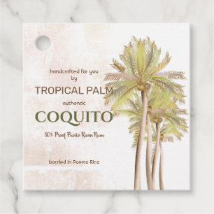 Coquito Coconut Tropical Palm Favor Tags