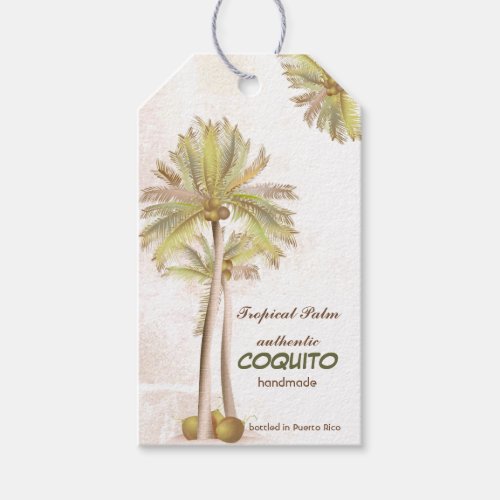 Coquito Coconut Tropical Palm Gift Tags