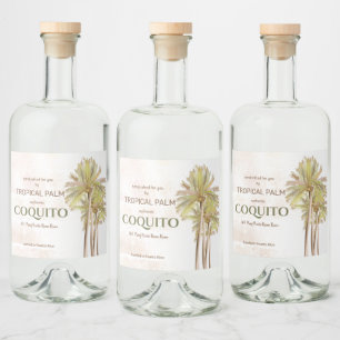 Coquito Coconut Tropical Palm Liquor Bottle Label