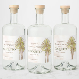 Coquito Coconut Tropical Palm Liquor Bottle Label