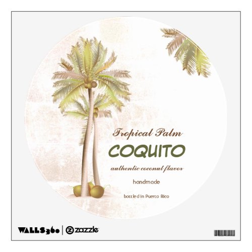 Coquito Coconut Tropical Palm Wall Decal