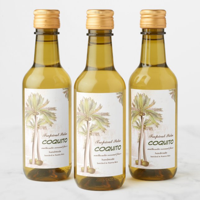 Coquito Coconut Tropical Palm Wine Label (Bottles)
