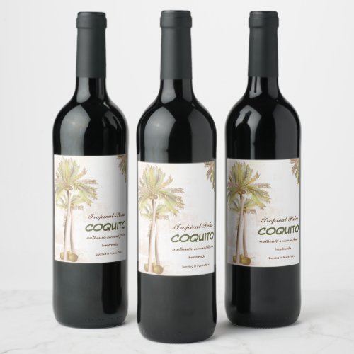 Coquito Coconut Tropical Palm Wine Label