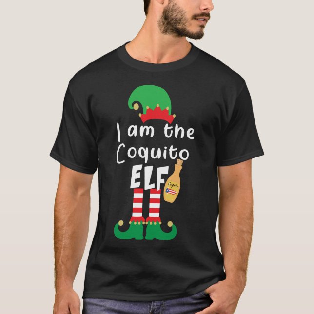 Coquito ELF Funny Puerto Rico Matching Christmas B T-Shirt (Front)