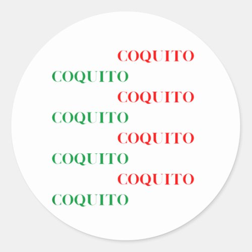 Coquito Green and Red  Classic Round Sticker