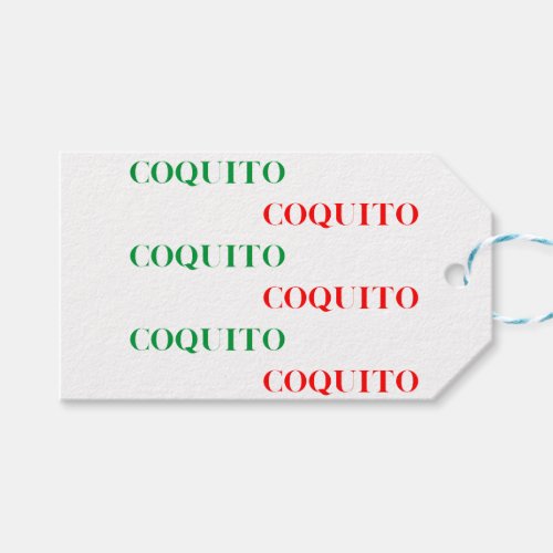 Coquito Green and Red Liquor Bottle  Gift Tags