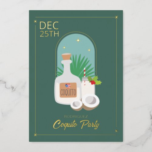 Coquito Holiday Party Foil Invitation