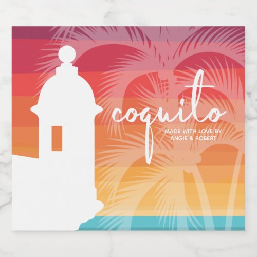 Coquito Palm Tree Food and Beverage Label Set