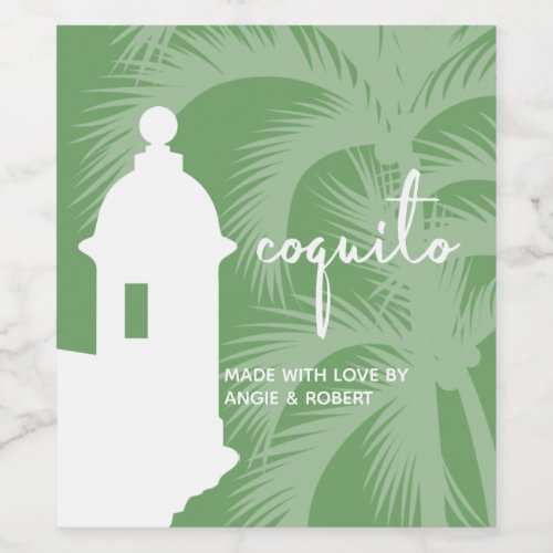 Coquito Palm Tree Wine Label