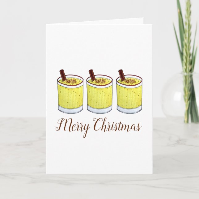 Coquito Puerto Rican Eggnog Drink Merry Christmas Card (Front)