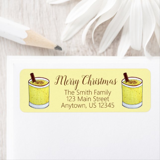 Coquito Puerto Rican Eggnog Drink Merry Christmas Label (Insitu)