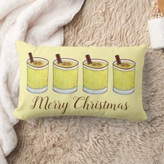 Coquito Puerto Rican Eggnog Drink Merry Christmas Lumbar Pillow (Blanket)