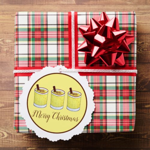 Coquito Puerto Rican Eggnog Drink Merry Christmas Ornament Card