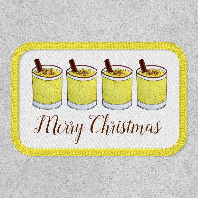 Coquito Puerto Rican Eggnog Drink Merry Christmas Patch (Front)