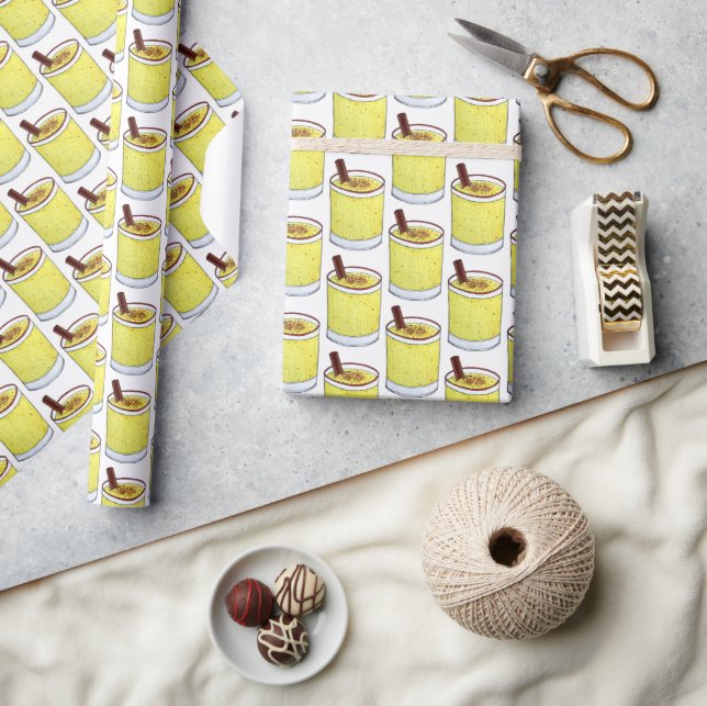 Coquito Puerto Rican Eggnog Drink Merry Christmas Wrapping Paper (Crafts)