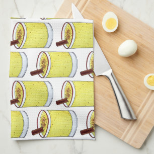 Coquito Puerto Rican Eggnog Rum Christmas Drink Kitchen Towel