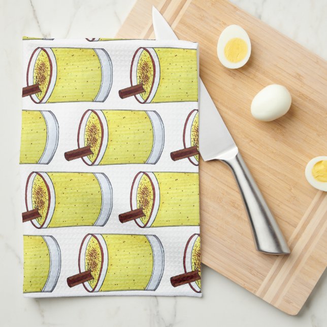 Coquito Puerto Rican Eggnog Rum Christmas Drink Kitchen Towel (Quarter Fold)