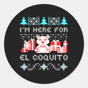 Coquito Puerto Rico Ugly Navidad Boricua Classic Round Sticker