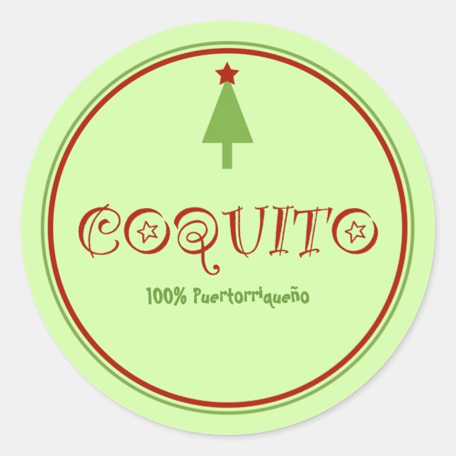 Coquito Puertorriqueno Classic Round Sticker (Front)