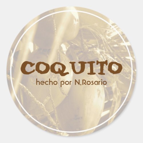 Coquito Puertorriqueo Classic Round Sticker