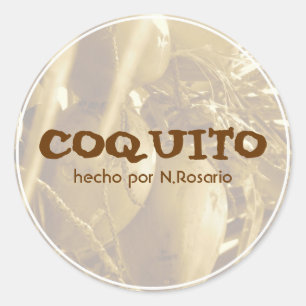 Coquito Puertorriqueño Classic Round Sticker