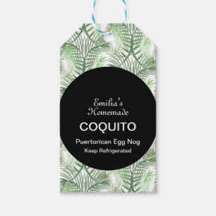 Coquito Recipe Drink Coconut Egg Nog Palm Gift Tags