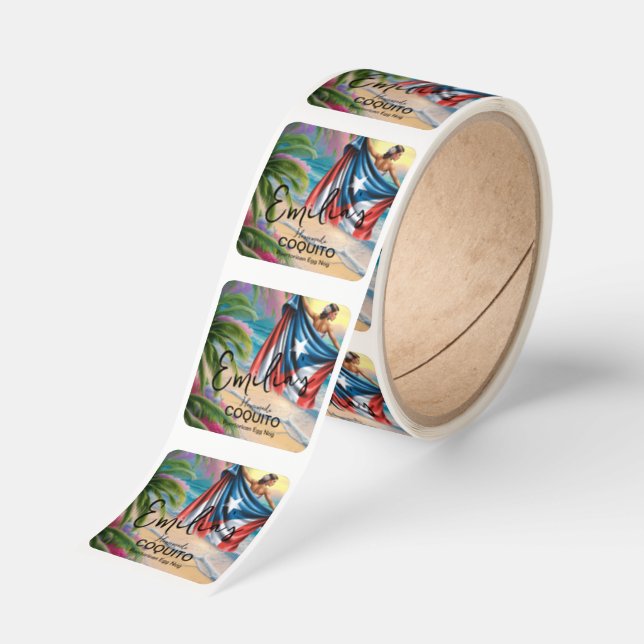 Coquito Recipe Egg Nog Drink Beach Business Square Sticker (Roll)