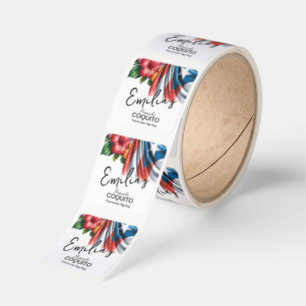 Coquito Recipe Egg Nog Drink Floral Business Square Sticker