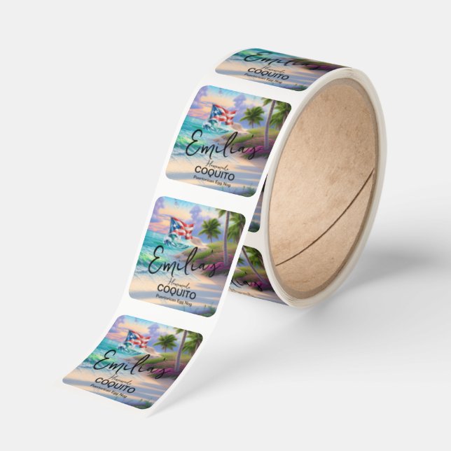 Coquito Recipe Egg Nog Drink Island Business Square Sticker (Roll)