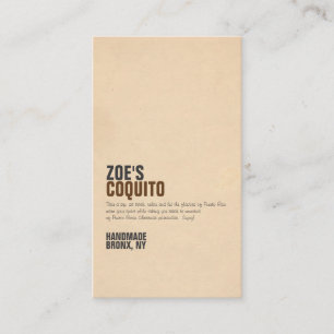 Coquito Rustic Modern Business Card