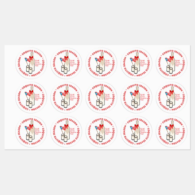 Coquito Season Bottle Label Personalize Text (Sheet)
