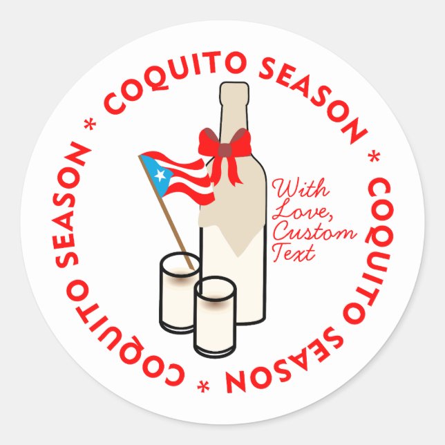 Coquito Season Bottle Label Small Personalize Text (Front)