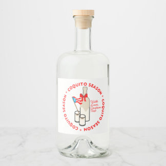 Coquito Season Liquor Bottle Labels Custom Text