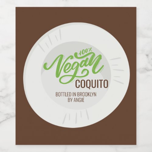 Coquito Vegan Coconut Beverage Classic Round Stick Wine Label