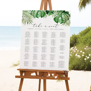CORA Elegant Watercolor Palm Leaf Seating Chart Foam Board