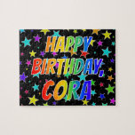 [ Thumbnail: "Cora" First Name, Fun "Happy Birthday" Jigsaw Puzzle ]