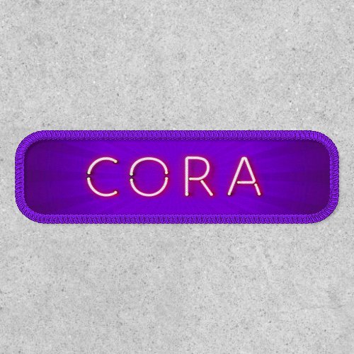 Cora name in glowing neon lights patch