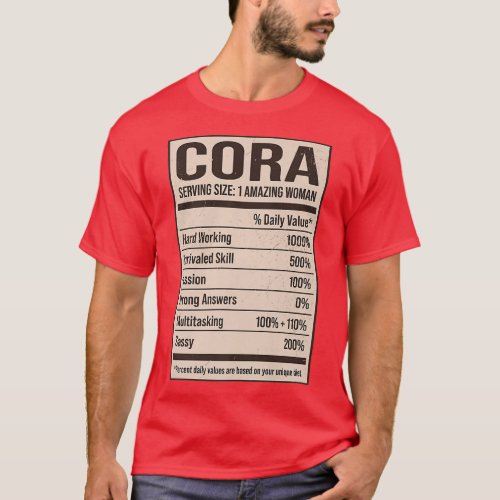 Cora Nutrition Facts Name Nickname Alias Title Fri T_Shirt