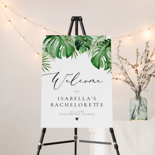 CORA Tropical Beach Palm Bachelorette Welcome Foam Board