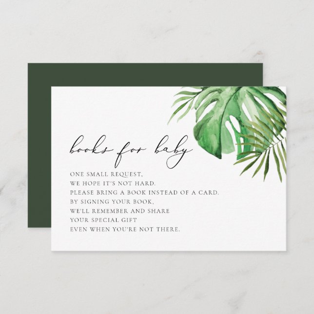 CORA Tropical Beach Palm Books for Baby Card (Front/Back)