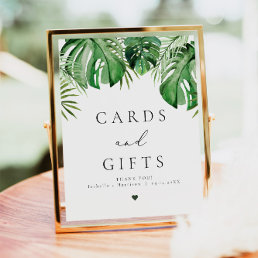 CORA Tropical Beach Palm Leaf Card and Gifts Sign
