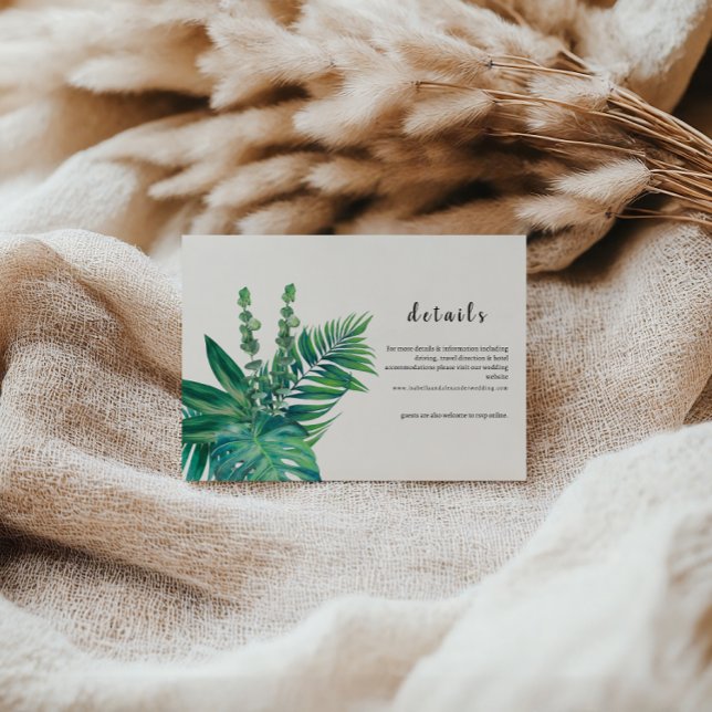 CORA Tropical Beach Palm Leaf Save the Date  Invitation (Creator Uploaded)