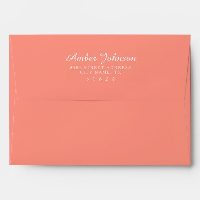 Coral 5 x 7 Pre-Addressed Envelopes (Back (Top Flap))