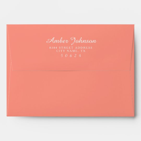 Coral 5 x 7 PreAddressed Envelopes