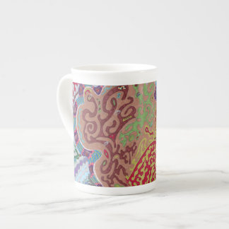 "Coral" Abstract Art Bone China Mug